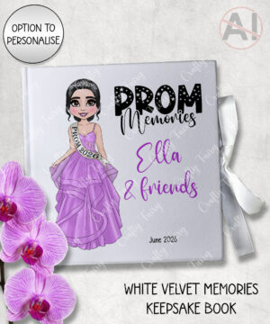 prom memory keepsake photo scrapbook white velvet book