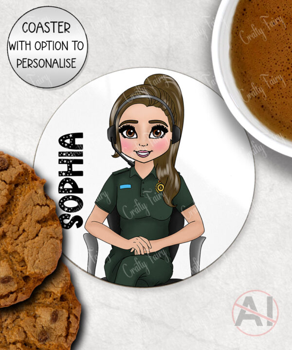 4296 personalised ambulance call handler coaster