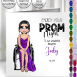 personalised enjoy your prom night card for wheelchair user girl