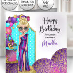 personalised arabian nights theme lady greeting card – birthday or well done