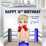 personalised boxer/wrestler boy birthday, all occasions greetings card