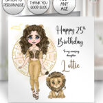 504 personalised zodiac leo birthday card