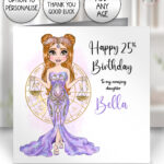 508 personalised libra lady birthday card