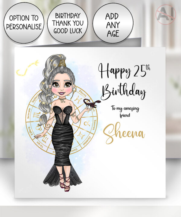 510 personalised zodiac scorpio birthday card