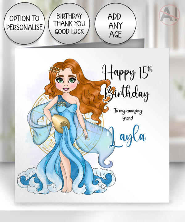 516 personalised zodiac aquarius birthday card 1