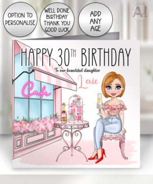 0568 champagne afternoon tea personalised birthday card