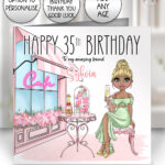 0569 champagne afternoon tea personalised birthday card