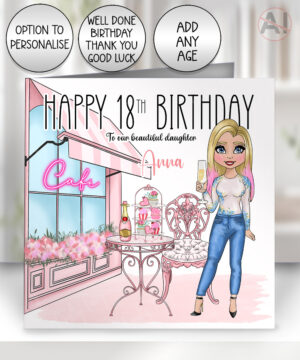 0570 champagne afternoon tea personalised birthday card