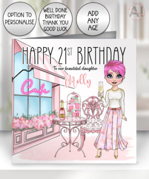 0571 champagne afternoon tea personalised birthday card