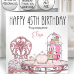 0575 afternoon tea personalised birthday card