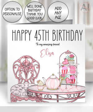0575 afternoon tea personalised birthday card