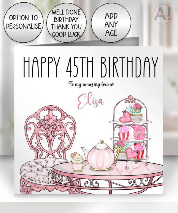 0575 afternoon tea personalised birthday card