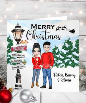1143 personalised baby's first christmas card mum dad 1