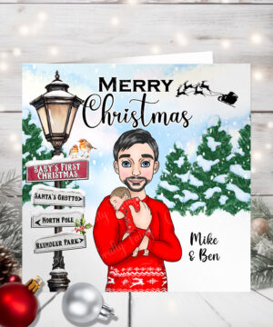 1145 personalised baby's first christmas card dad 1