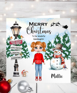 1172 personalised cute granddaughter christmas card 1