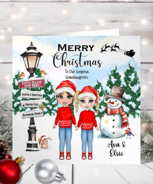 1173 personalised cute granddaughters christmas card 1