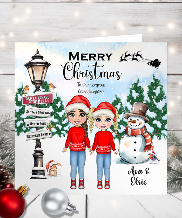 1173 personalised cute granddaughters christmas card 1