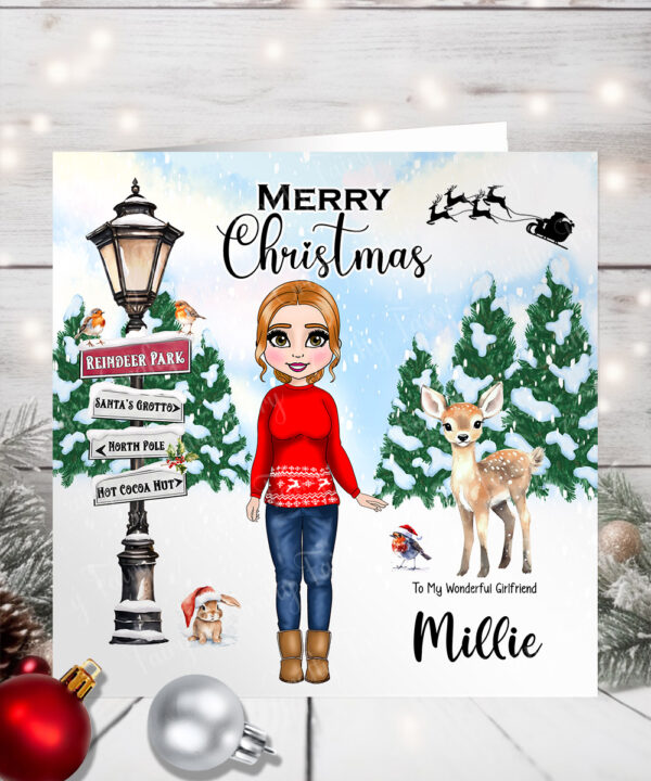 1176 personalised girlfriend christmas card 1