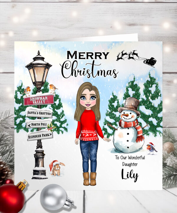 1177 personalised granddaughter teen christmas card 1