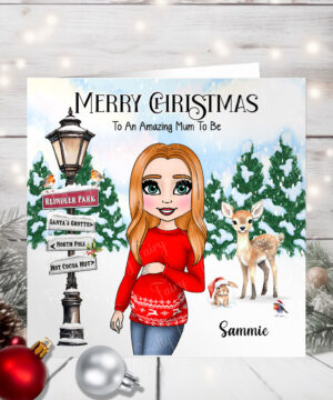 1178 personalised pregnant mum to be christmas card 1
