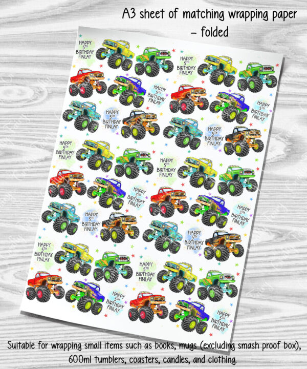 1269 monster truck personalised a3 wrapping paper 1