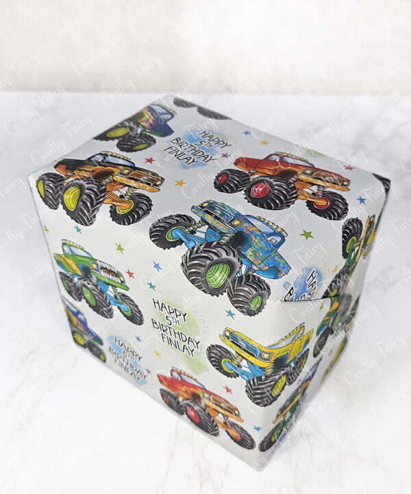 1269 monster truck personalised a3 wrapping paper 3