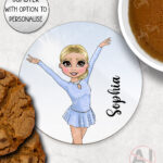 4308 ice skater personalised coaster