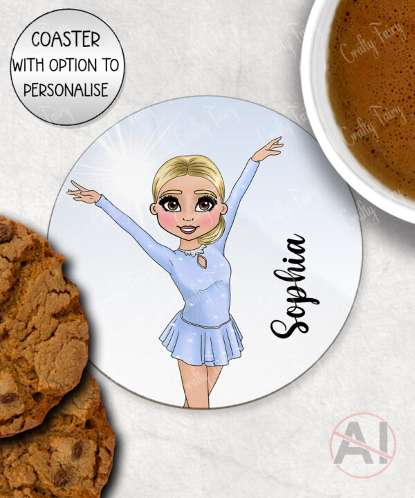4308 ice skater personalised coaster