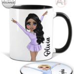 4308 ice skater personalised mug coaster