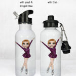4309 ice skater personalised water bottle 1