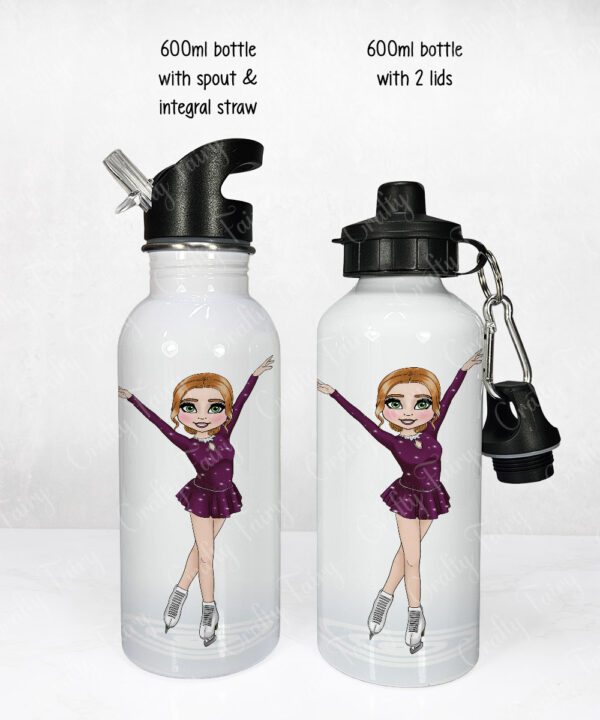 4309 ice skater personalised water bottle 1
