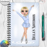 4311 ice skater personalised notebook a5 1