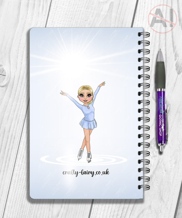 4311 ice skater personalised notebook a5 2