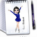 4311 ice skater personalised notebook a6