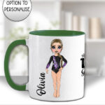 personalised gymnast dancer girl mug and/or coaster gift