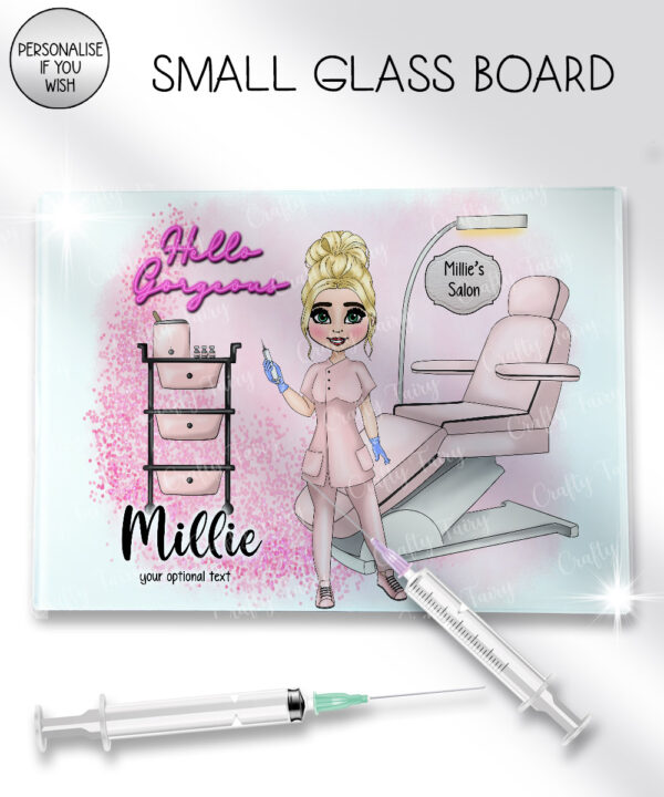 personalised aesthetics practitioner botox beauty therapist glass worktop protector