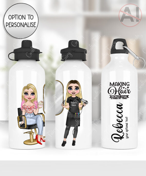 personalised hairdresser 600ml water bottle