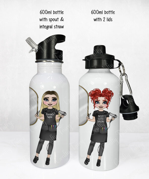 personalised hairdresser 600ml water bottle