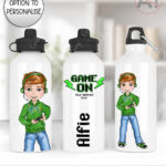 personalised gamer boy 600ml water bottle