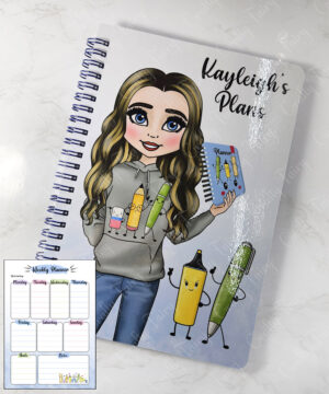 personalised teen girl kawaii a5 weekly planner softback notebook