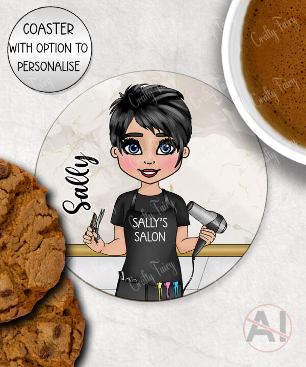 592 hairdresser personalised coaster