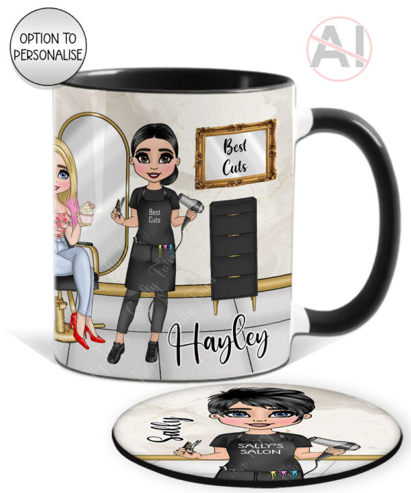 592 hairdresser personalised mug coaster
