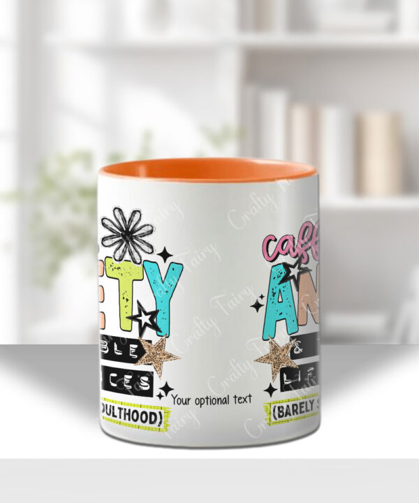 personalised caffeine anxiety & terrible life choices funny adulting coffee mug and/or coaster gift
