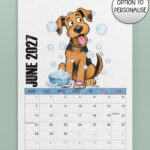 personalised playful airedale terriers 2027 dog calendar