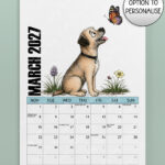 personalised playful border terriers 2027 dog calendar