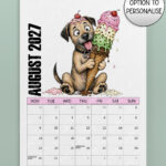 personalised playful border terriers 2027 dog calendar