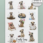 personalised playful border terriers 2027 dog calendar