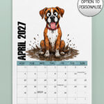 personalised playful boxers terriers 2027 dog calendar