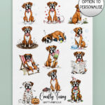 personalised playful boxers terriers 2027 dog calendar