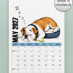 personalised playful bulldogs terriers 2027 dog calendar